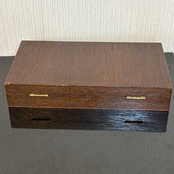 Vintage Bronzeware Cocktail Tool Kit MCM Bamboo Bar Set Teak Case 9 pc Thailand - Picture 13 of 14